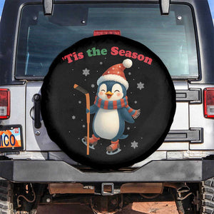 Cute Penguin Tis The Season Spare Tire Cover Funny Christmas Gift For Holiday Fans TS12 No hole Black Print Your Wear