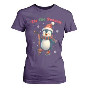 Cute Penguin Tis The Season T Shirt For Women Funny Christmas Gift For Holiday Fans TS12 Purple Print Your Wear