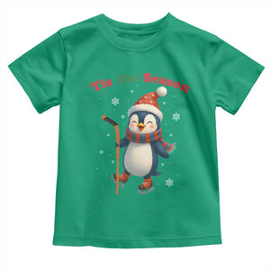 Cute Penguin Tis The Season Toddler T Shirt Funny Christmas Gift For Holiday Fans TS12 Irish Green Print Your Wear