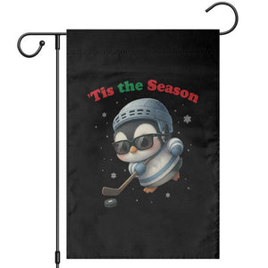 Penguin On Ice Tis The Season Garden Flag Funny Christmas Gift TS12 Black Print Your Wear