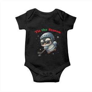 Penguin On Ice Tis The Season Baby Onesie Funny Christmas Gift TS12 Black Print Your Wear