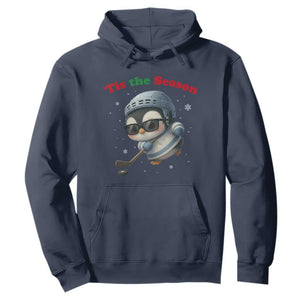 Penguin On Ice Tis The Season Hoodie Funny Christmas Gift TS12 Navy Print Your Wear