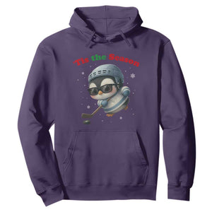 Penguin On Ice Tis The Season Hoodie Funny Christmas Gift TS12 Purple Print Your Wear