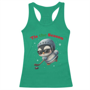 Penguin On Ice Tis The Season Racerback Tank Top Funny Christmas Gift TS12 Irish Green Print Your Wear