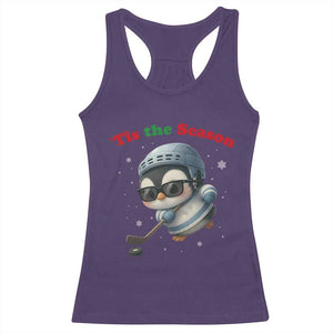 Penguin On Ice Tis The Season Racerback Tank Top Funny Christmas Gift TS12 Purple Print Your Wear