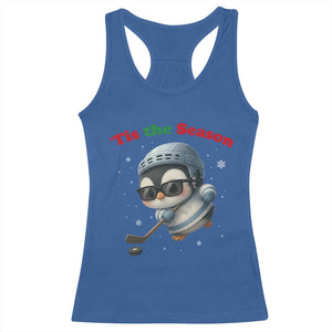 Penguin On Ice Tis The Season Racerback Tank Top Funny Christmas Gift TS12 Royal Blue Print Your Wear