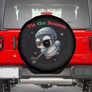 Penguin On Ice Tis The Season Spare Tire Cover Funny Christmas Gift TS12 Black Print Your Wear