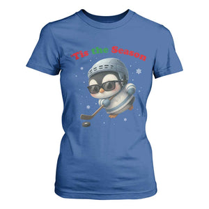 Penguin On Ice Tis The Season T Shirt For Women Funny Christmas Gift TS12 Royal Blue Print Your Wear