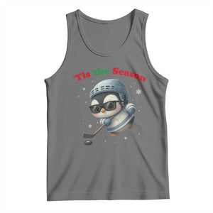 Penguin On Ice Tis The Season Tank Top Funny Christmas Gift TS12 Black Heather Print Your Wear