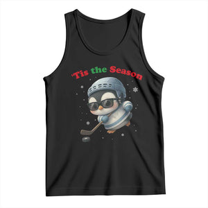 Penguin On Ice Tis The Season Tank Top Funny Christmas Gift TS12 Black Print Your Wear