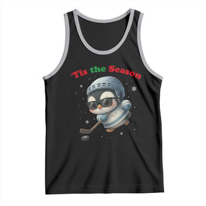 Penguin On Ice Tis The Season Tank Top Funny Christmas Gift TS12 Black Athletic Heather Print Your Wear