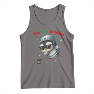 Penguin On Ice Tis The Season Tank Top Funny Christmas Gift TS12 Deep Heather Print Your Wear