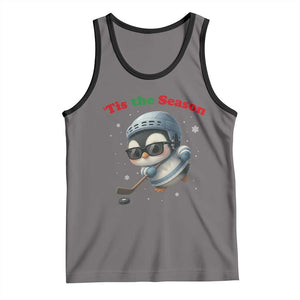 Penguin On Ice Tis The Season Tank Top Funny Christmas Gift TS12 Deep Heather Black Print Your Wear