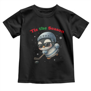 Penguin On Ice Tis The Season Toddler T Shirt Funny Christmas Gift TS12 Black Print Your Wear