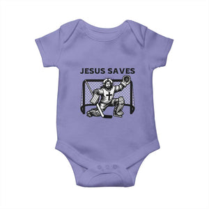 Funny Religious Ice Hockey Goalie Gift Baby Onesie Jesus Saves TS12 Violet Print Your Wear