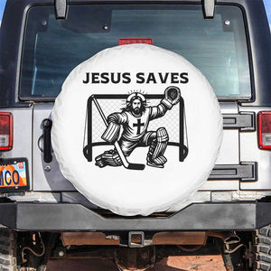Funny Religious Ice Hockey Goalie Gift Spare Tire Cover Jesus Saves TS12 No hole Black Print Your Wear