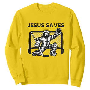 Funny Religious Ice Hockey Goalie Gift Sweatshirt Jesus Saves TS12 Daisy Print Your Wear