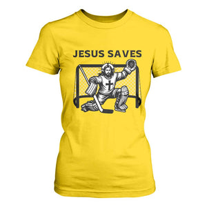 Funny Religious Ice Hockey Goalie Gift T Shirt For Women Jesus Saves TS12 Daisy Print Your Wear