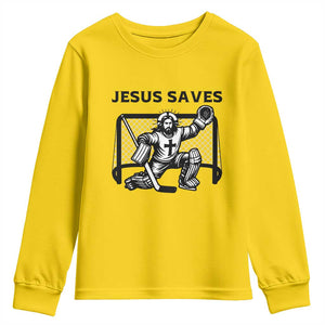 Funny Religious Ice Hockey Goalie Gift Youth Sweatshirt Jesus Saves TS12 Daisy Print Your Wear