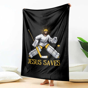 Jesus Saves Throw Blanket Funny Christian Ice Hockey Goalie Gift TS12 Print Your Wear