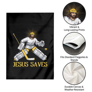 Jesus Saves Garden Flag Funny Christian Ice Hockey Goalie Gift TS12 Print Your Wear