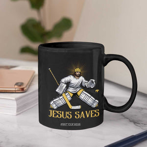 Jesus Saves Coffee Mug Funny Christian Ice Hockey Goalie Gift TS12 Print Your Wear