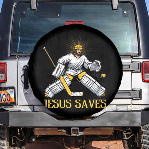 Jesus Saves Spare Tire Cover Funny Christian Ice Hockey Goalie Gift TS12 No hole Black Print Your Wear
