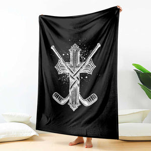Faith Family Hockey Cross Throw Blanket Religious Ice Hockey Lover Gift TS12 Print Your Wear