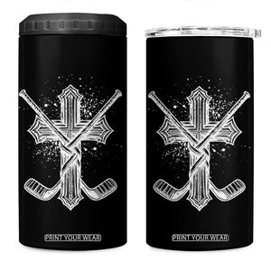 Faith Family Hockey Cross 4 in 1 Can Cooler Tumbler Religious Ice Hockey Lover Gift TS12 One Size: 16 oz Black Print Your Wear