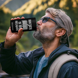 Hockey Is My Religion 4 in 1 Can Cooler Tumbler Funny Christian Goalie Gift TS12 Print Your Wear