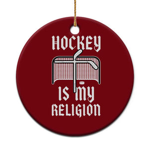 Hockey Is My Religion Ceramic Ornament Funny Christian Goalie Gift TS12 1pc Red Print Your Wear