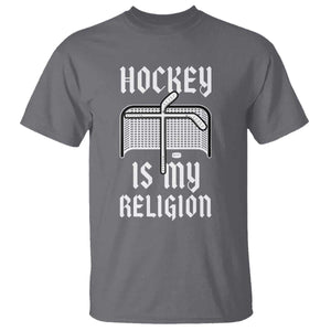 Hockey Is My Religion T Shirt Funny Christian Goalie Gift TS12 Charcoal Print Your Wear