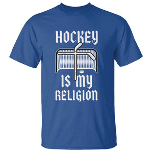 Hockey Is My Religion T Shirt Funny Christian Goalie Gift TS12 Royal Blue Print Your Wear