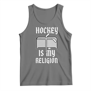 Hockey Is My Religion Tank Top Funny Christian Goalie Gift TS12 Black Heather Print Your Wear
