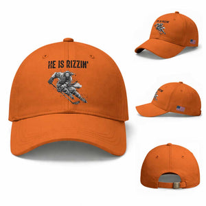 Funny Christian Ice Hockey Lover Gift Baseball Cap He Is Rizzin TS12 Baseball Cap Universal Fit Orange Print Your Wear