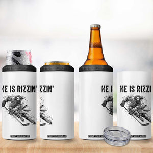 Funny Christian Ice Hockey Lover Gift 4 in 1 Can Cooler Tumbler He Is Rizzin TS12 Print Your Wear