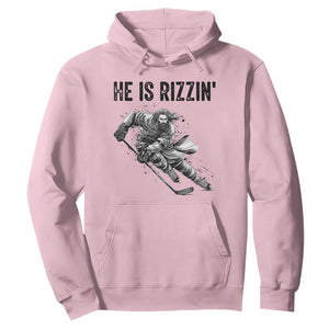 Funny Christian Ice Hockey Lover Gift Hoodie He Is Rizzin TS12 Light Pink Print Your Wear