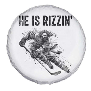 Funny Christian Ice Hockey Lover Gift Spare Tire Cover He Is Rizzin TS12 Print Your Wear