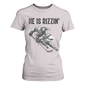 Funny Christian Ice Hockey Lover Gift T Shirt For Women He Is Rizzin TS12 Ice Gray Print Your Wear