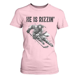 Funny Christian Ice Hockey Lover Gift T Shirt For Women He Is Rizzin TS12 Light Pink Print Your Wear