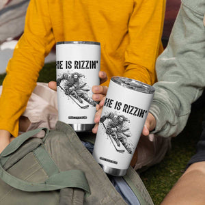Funny Christian Ice Hockey Lover Gift Tumbler Cup He Is Rizzin TS12 Print Your Wear