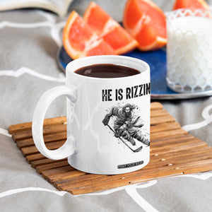 Funny Christian Ice Hockey Lover Gift Coffee Mug He Is Rizzin TS12 Print Your Wear