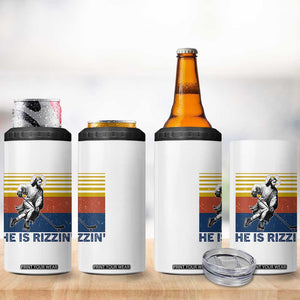 He Is Rizzin 4 in 1 Can Cooler Tumbler Christian Hockey Retro Funny Gift For Believers TS12 Print Your Wear