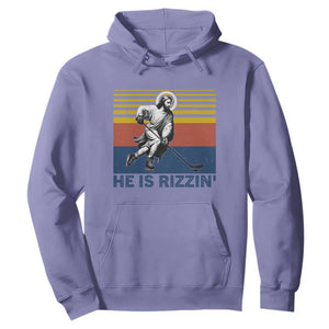 He Is Rizzin Hoodie Christian Hockey Retro Funny Gift For Believers TS12 Violet Print Your Wear