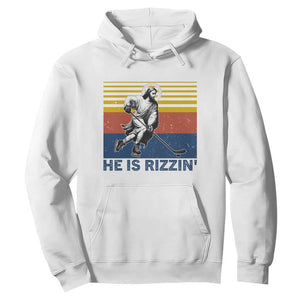 He Is Rizzin Hoodie Christian Hockey Retro Funny Gift For Believers TS12 White Print Your Wear