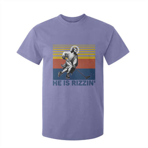 He Is Rizzin T Shirt For Kid Christian Hockey Retro Funny Gift For Believers TS12 Violet Print Your Wear