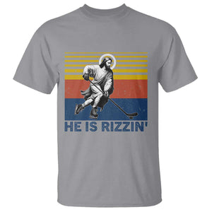 He Is Rizzin T Shirt Christian Hockey Retro Funny Gift For Believers TS12 Sport Gray Print Your Wear