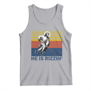 He Is Rizzin Tank Top Christian Hockey Retro Funny Gift For Believers TS12 Athletic Heather Print Your Wear