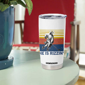 He Is Rizzin Tumbler Cup Christian Hockey Retro Funny Gift For Believers TS12 Print Your Wear