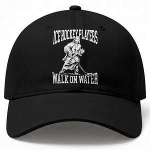 Jesus Ice Hockey Players Walk On Water Baseball Cap Funny Christian Gift TS12 Print Your Wear